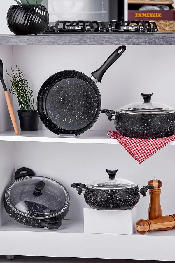 Taç Mastercook Tombik 7 Piece Set Black