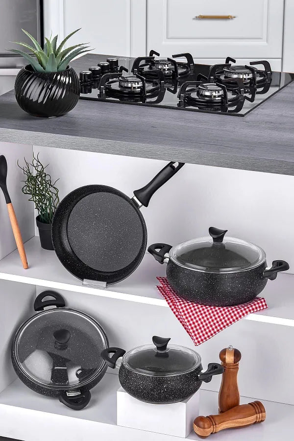 Taç Mastercook Tombik 7 Piece Set Black