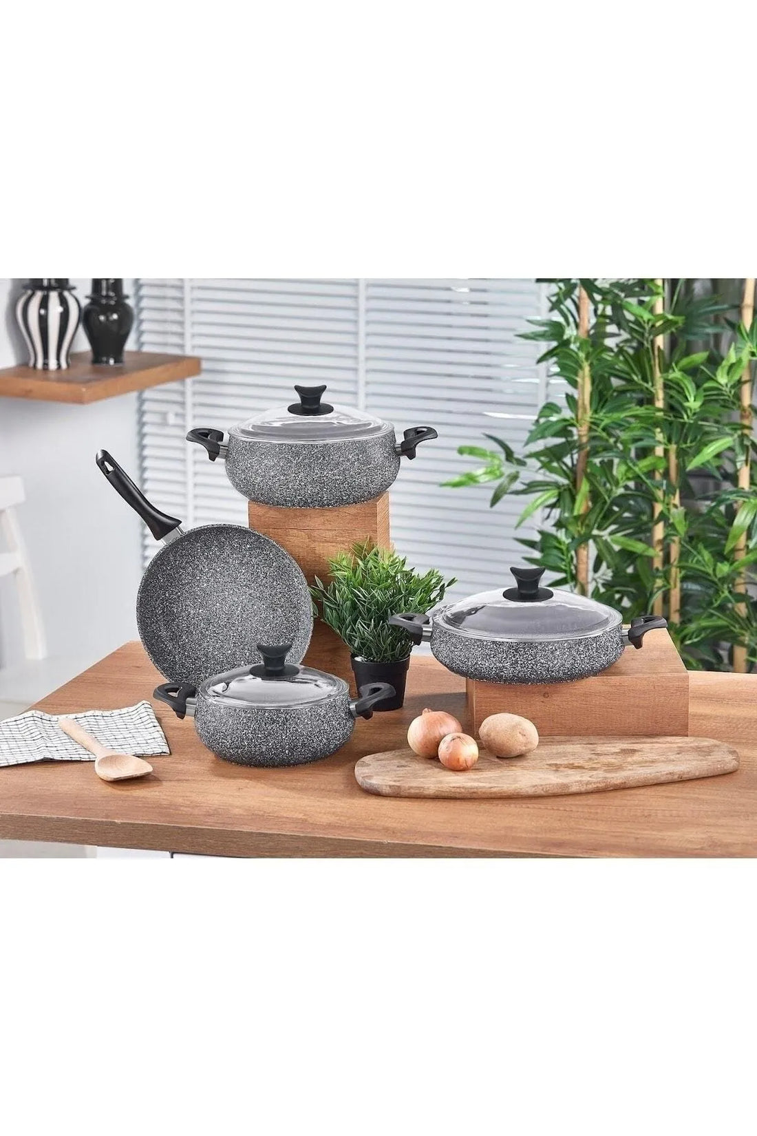Taç Mastercook Tombik 7 Piece Set Gray